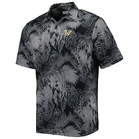Men's Tommy Bahama Black Vanderbilt Commodores Coast Luminescent Fronds IslandZone Button-Up Camp Shirt