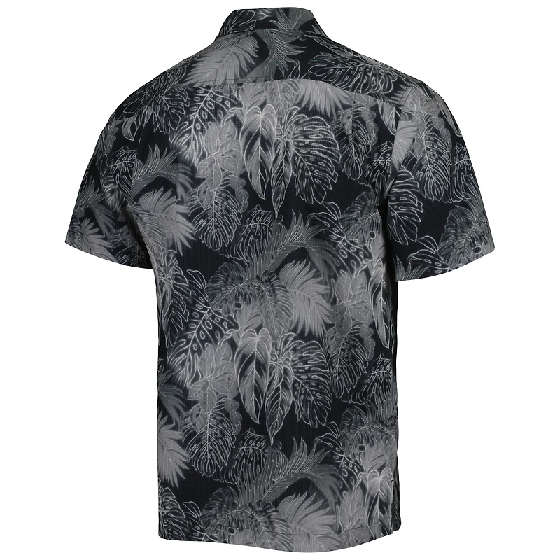 Men's Tommy Bahama Black Vanderbilt Commodores Coast Luminescent Fronds IslandZone Button-Up Camp Shirt