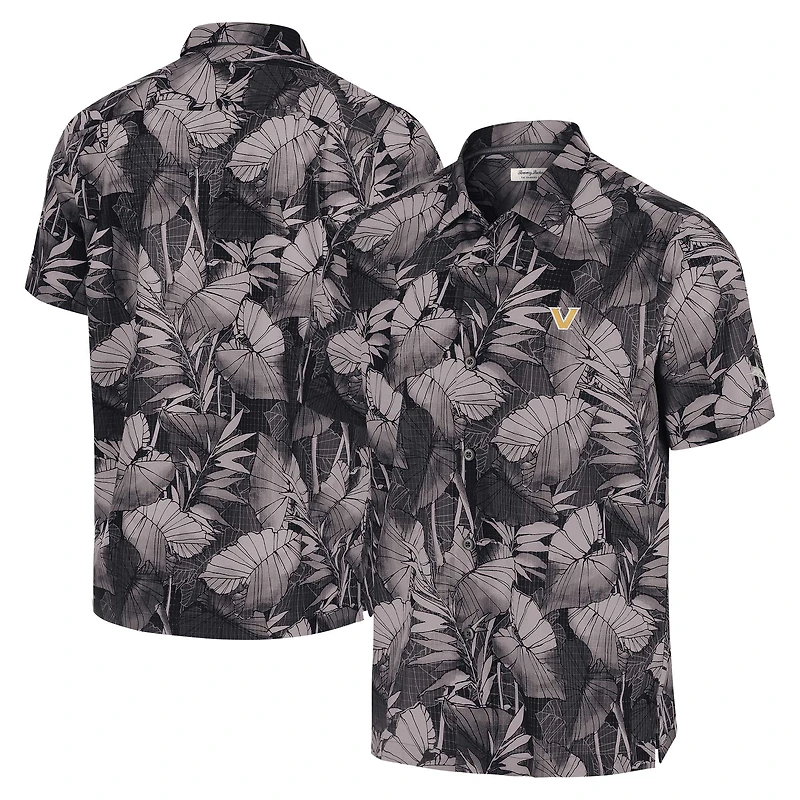 Chemise boutonnée noire pour homme Tommy Bahama Vanderbilt Commodores Coast Nuevo Fronds