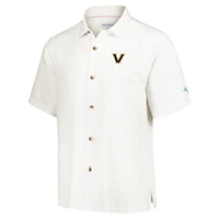 Men's Tommy Bahama Cream Vanderbilt Commodores Castaway Game Camp Button-Up Shirt