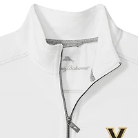 Veste demi-zip Tommy Bahama blanche pour homme, Vanderbilt Commodores Montego Bay
