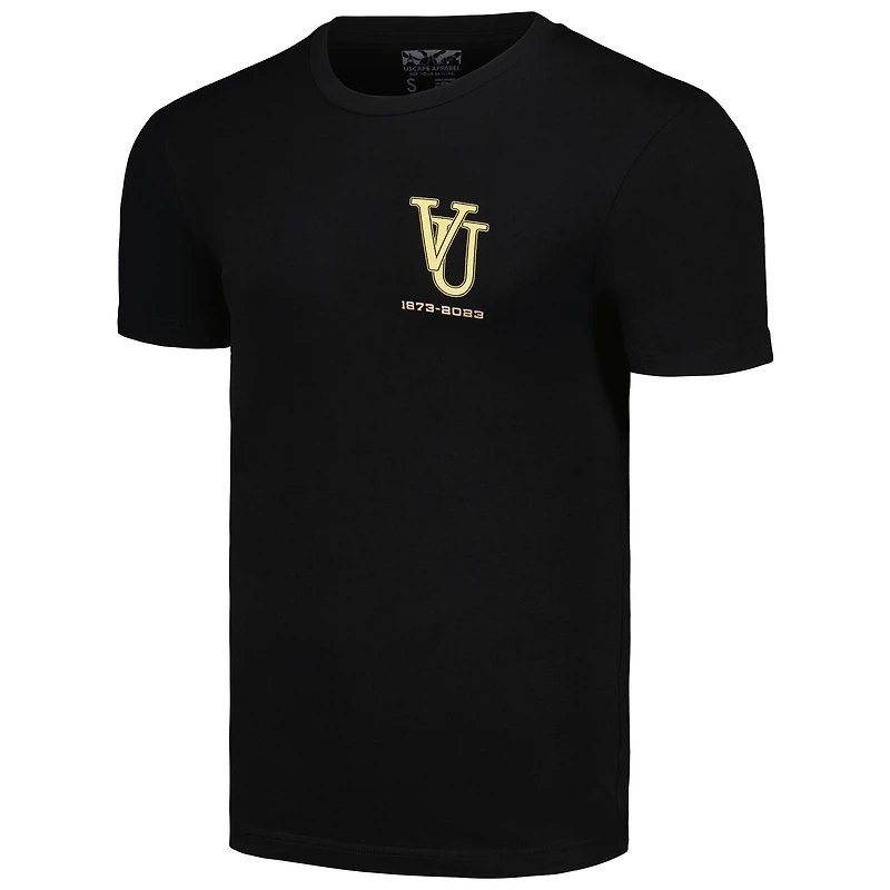 Men's Uscape Apparel Black Vanderbilt Commodores 150th Anniversary T-Shirt