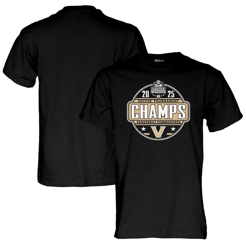Unisex Blue 84 Black Vanderbilt Commodores 2025 SEC Women's Soccer Tournament Champions Locker Room T-Shirt