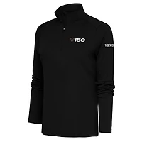 Pull-over demi-zippé noir Antigua pour femme, hommage au 150e anniversaire des Vanderbilt Commodores