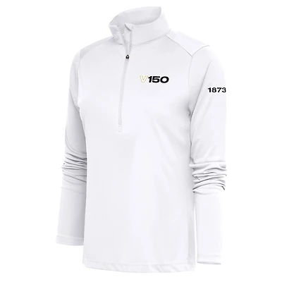 Pull-over demi-zippé blanc Antigua pour femme, hommage au 150e anniversaire des Commodores de Vanderbilt