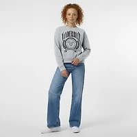 Women's Champion  Heather Gray Vanderbilt Commodores Academic Crest Powerblend Crewneck Sweatshirt