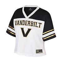 Women's Colosseum  White Vanderbilt Commodores Treasure Cropped Football Jersey