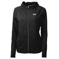 Women's Cutter & Buck Black Vanderbilt Commodores Vault Adapt Eco Knit Hybrid Recycled Full-Zip Hoodie