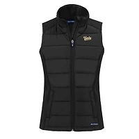 Women's Cutter & Buck  Black Vanderbilt Commodores Vault Evoke Hybrid Eco Softshell Recycled Full-Zip Vest
