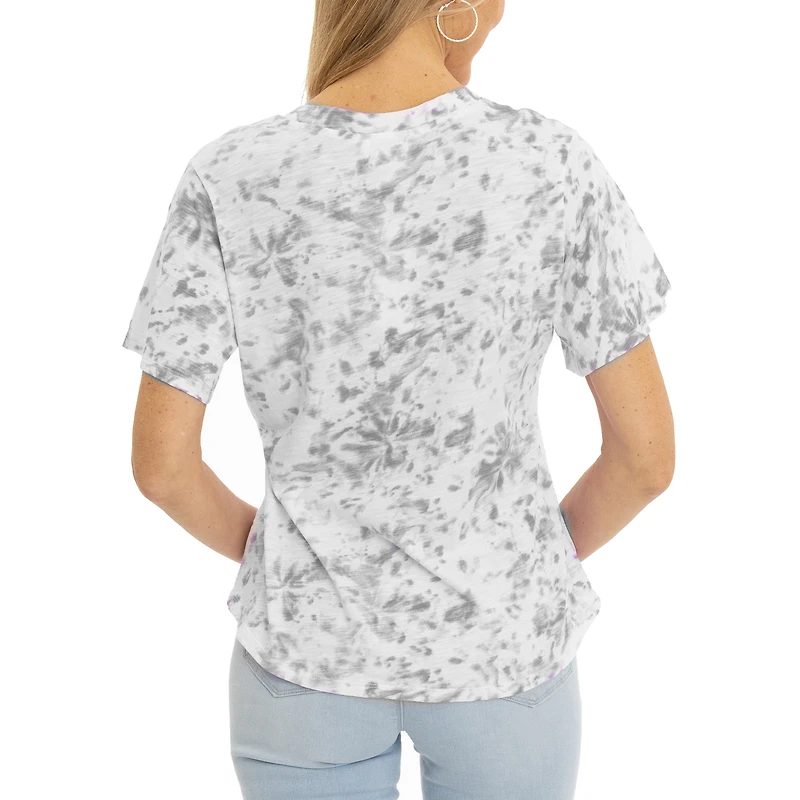 T-shirt gris à col en V et volants Faye des Commodores de Vanderbilt pour femme