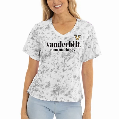 T-shirt gris à col en V et volants Faye des Commodores de Vanderbilt pour femme