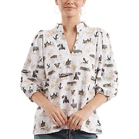 Haut Eliza pour femme Smith & Quinn, collection Tailgate Vanderbilt Commodores, doré/blanc