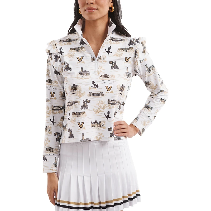 Haut Grayson blanc/doré pour femme de la collection Tailgate des Commodores Smith & Quinn