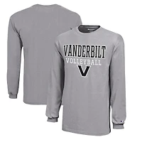 T-shirt de volley-ball à manches longues avec logo empilé des Commodores Vanderbilt, champion jeunes