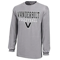 T-shirt de volley-ball à manches longues avec logo empilé des Commodores Vanderbilt, champion jeunes