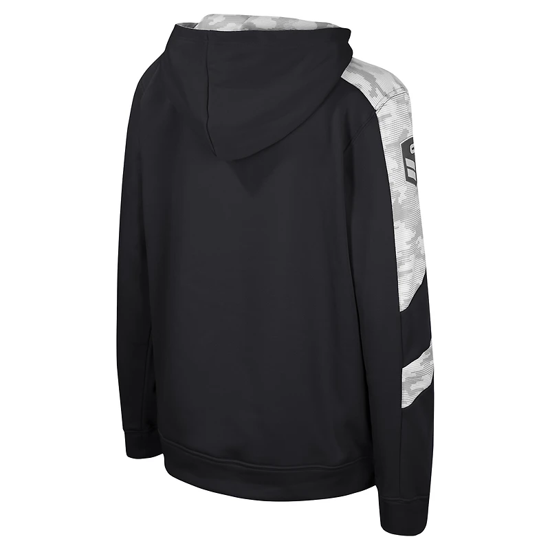Sweat à capuche pour jeunes Colosseum Black Vanderbilt Commodores OHT Appréciation militaire Cyclone Digital Camo Pull
