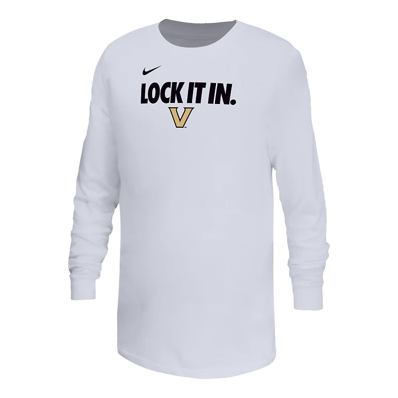 Youth Nike White Vanderbilt Commodores On-Court Bench Legend Dri-FIT Long Sleeve T-Shirt