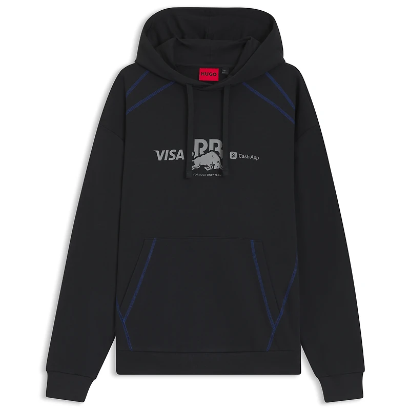 Sweat à capuche Hugo Boss noir VCARB pour homme