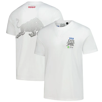 Men's Hugo Boss White VCARB F1 Logo Crewneck T-Shirt