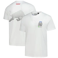 Men's Hugo Boss White VCARB F1 Logo Crewneck T-Shirt