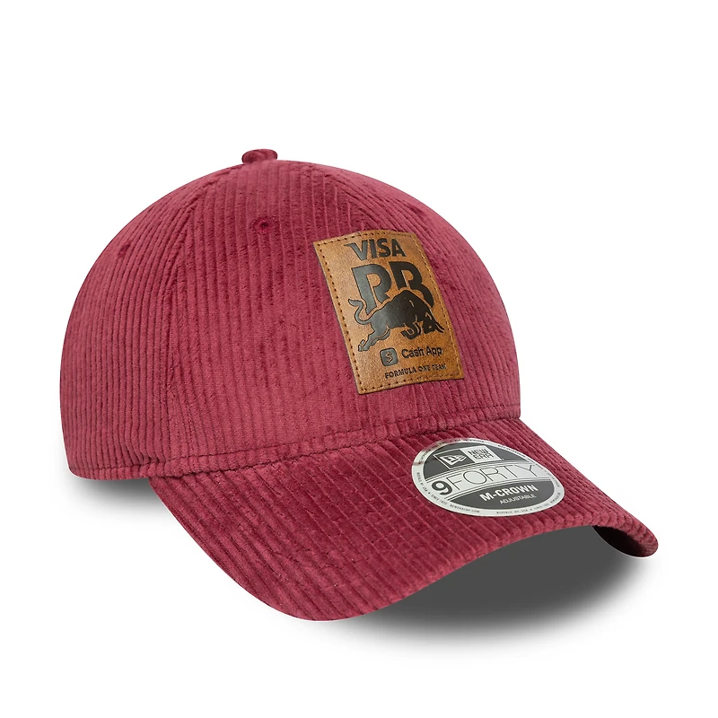 Casquette ajustable New Era 9FORTY en velours côtelé bordeaux VCARB pour homme