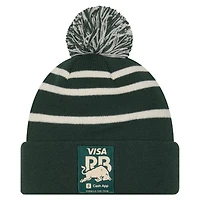 Men's New Era  Green VCARB Striped Sport Cuffed Knit Hat with Pom