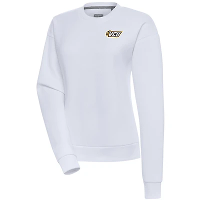 Women's Antigua White VCU Rams Victory Pullover Sweatshirt