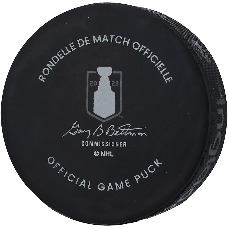 Rondelle de match officielle autographiée par Adin Hill Vegas Golden Knights pour la finale de la Coupe Stanley 2023