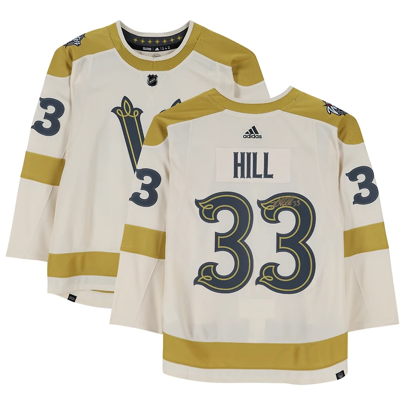 Maillot authentique adidas autographié par Adin Hill Vegas Golden Knights pour la Classique d'hiver 2024
