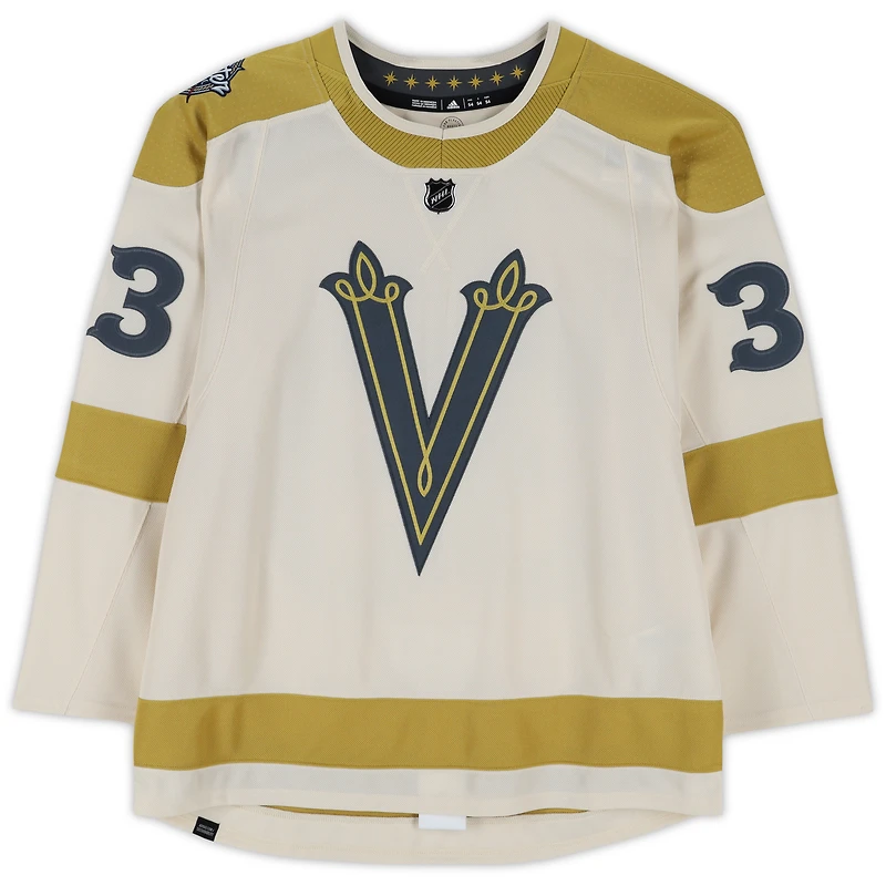 Maillot authentique adidas autographié par Adin Hill Vegas Golden Knights pour la Classique d'hiver 2024