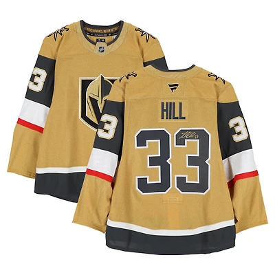 Maillot professionnel Fanatics Authentic doré autographié d'Adin Hill, des Golden Knights de Vegas