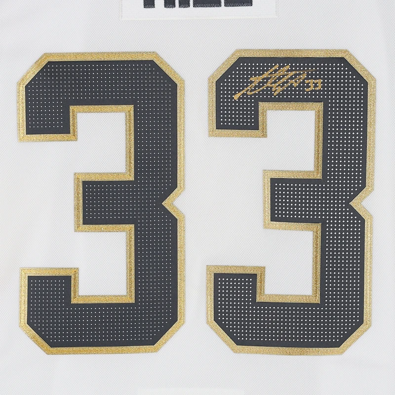 Maillot authentique adidas blanc autographié par Adin Hill Vegas Golden Knights avec écusson de la finale de la Coupe Stanley 2023