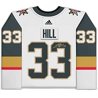 Maillot authentique adidas blanc autographié par Adin Hill Vegas Golden Knights avec écusson de la finale de la Coupe Stanley 2023