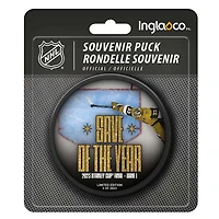 Rondelle de hockey sur glace des Golden Knights de Vegas d'Adin Hill lors de la finale de la Coupe Stanley d'Inglasco - Édition limitée de 2023