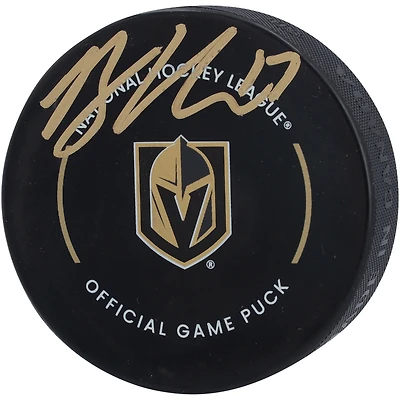 Rondelle de jeu officielle autographiée par Ben Hutton des Vegas Golden Knights