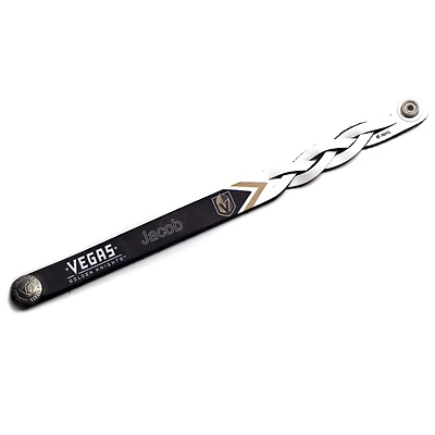 Bracelet en cuir tressé simple personnalisé Black Vegas Golden Knights