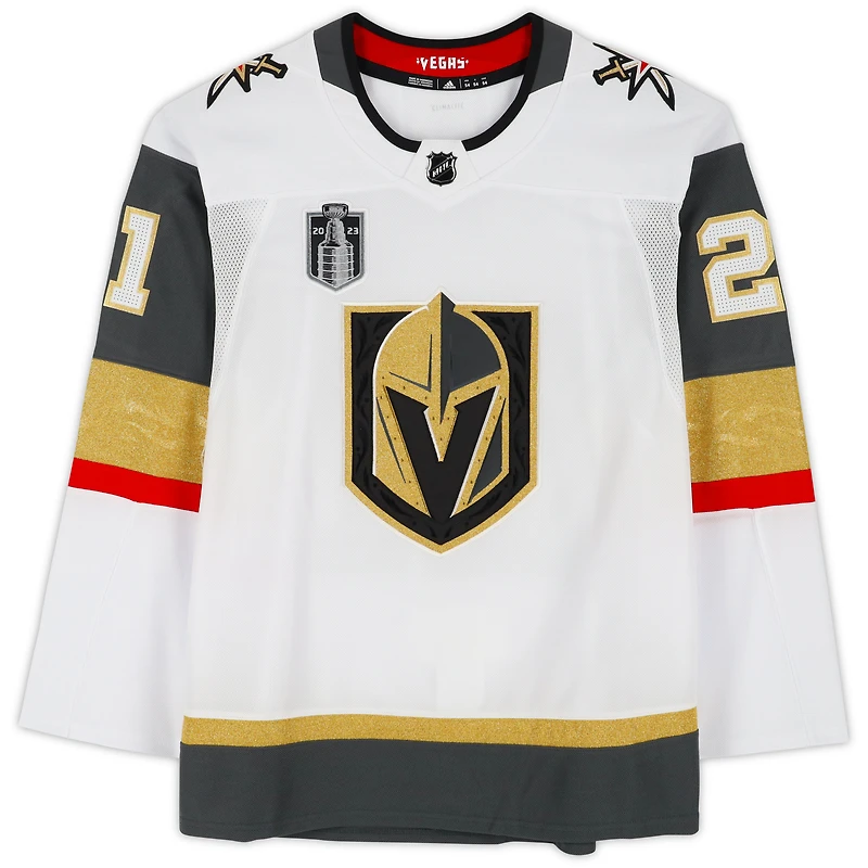 Maillot authentique adidas blanc autographié par Brett Howden des Vegas Golden Knights avec écusson de la finale de la Coupe Stanley 2023