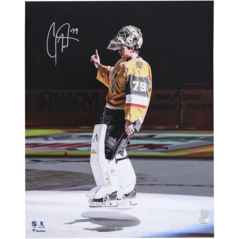 Carter Hart Vegas Golden Knights Autographed 16" x 20" Vegas Debut Crowd Salute Photograph