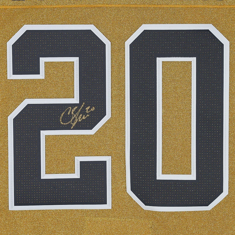 Maillot Adidas authentique doré autographié par Chandler Stephenson des Vegas Golden Knights, champions de la Coupe Stanley 2023, avec écusson de la Coupe Stanley