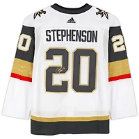 Maillot Adidas authentique blanc autographié par Chandler Stephenson des Vegas Golden Knights, champions de la Coupe Stanley 2023, avec écusson de la Coupe Stanley