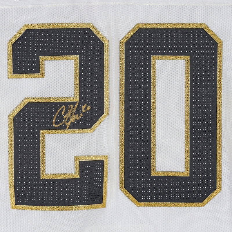 Maillot Adidas authentique blanc autographié par Chandler Stephenson des Vegas Golden Knights, champions de la Coupe Stanley 2023, avec écusson de la Coupe Stanley