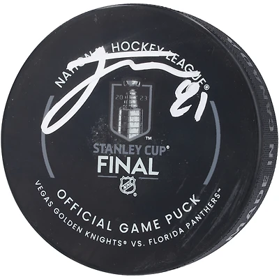 Fanatics Authentic Jonathan Marchessault Vegas Golden Knights vs. Florida Panthers Autographed 2023 Stanley Cup Final Matchup Official Game Puck