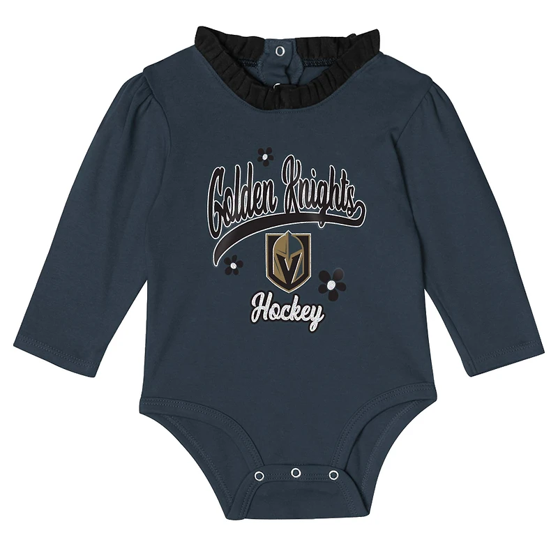 Girls Infant Vegas Golden Knights Rink Queen Long Sleeve 3-Piece Set