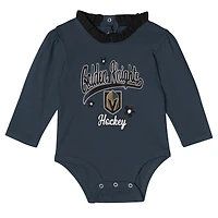 Girls Infant Vegas Golden Knights Rink Queen Long Sleeve 3-Piece Set