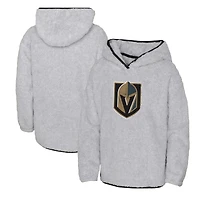 Girls Youth Heather Gray Vegas Golden Knights Ultimate Teddy Fleece Pullover Hoodie