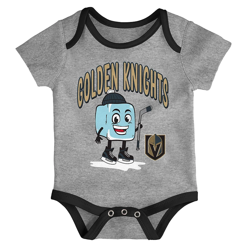 Ensemble de body trois pièces pour nourrissons et nouveau-nés Outerstuff Vegas Golden Knights Triple Header