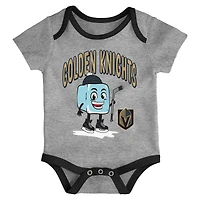 Ensemble de body trois pièces pour nourrissons et nouveau-nés Outerstuff Vegas Golden Knights Triple Header