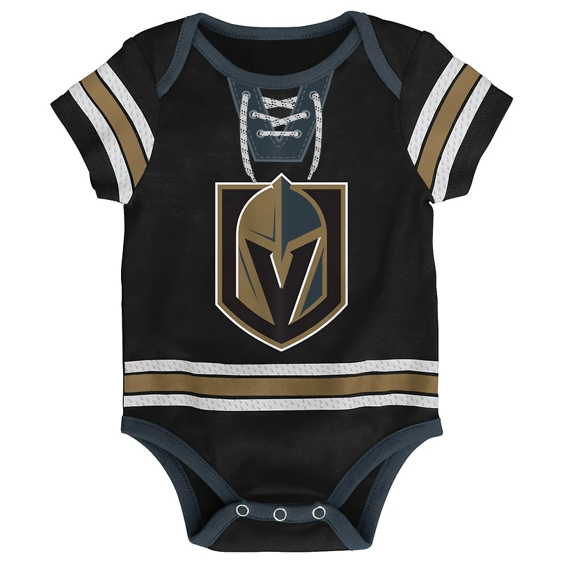 Infant Black Vegas Golden Knights Hockey Jersey Bodysuit
