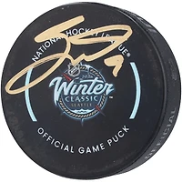 Rondelle de jeu officielle autographiée par Jack Eichel Vegas Golden Knights pour la Classique d'hiver 2024