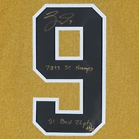 Maillot authentique Adidas autographié par Jack Eichel Vegas Golden Knights avec plusieurs inscriptions - Édition limitée à 26 exemplaires